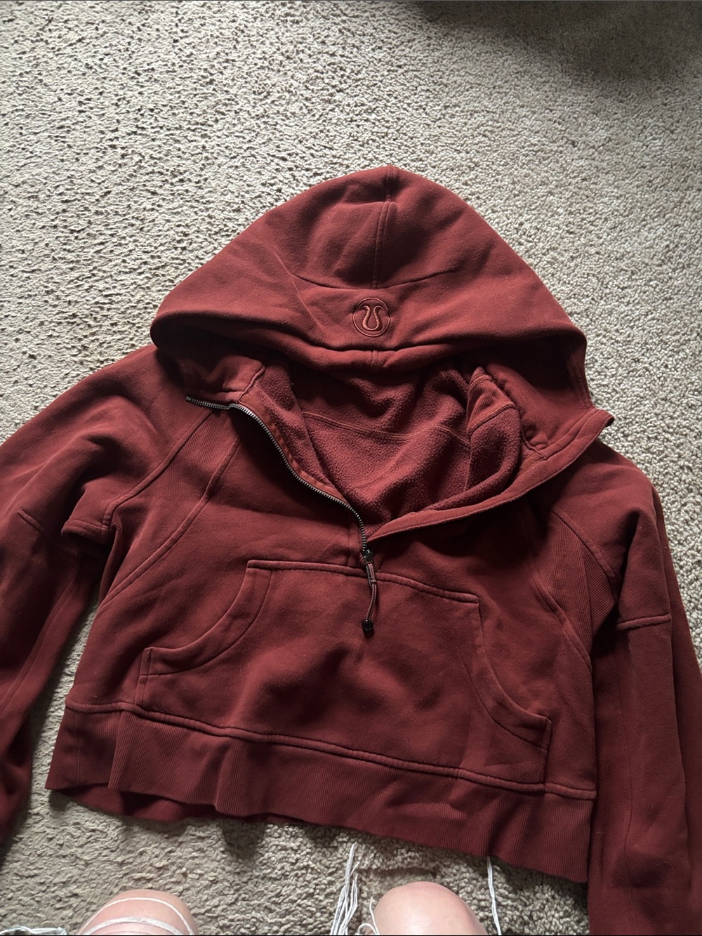 lululemon athletica Half-Zip Cropped Hoodie - Maroon